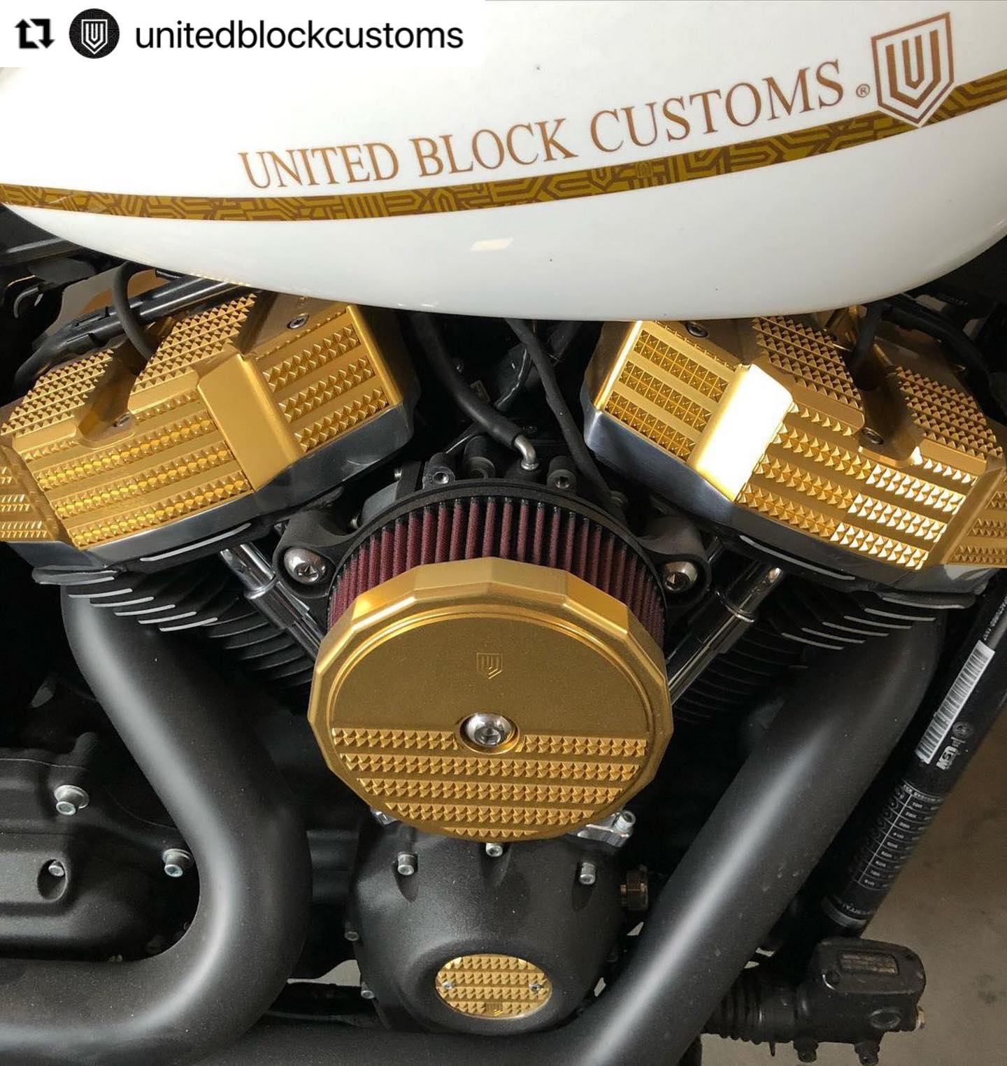 #Repost @unitedblockcustoms with @make_repost・・・This is the gold anodised version, finished to order on request, which adds even more colour to the design statement made by the UBC parts. A UBC that is uniquely yours.#unitedblockcustoms #fxbb #softail #touringmodel #harleydavidson